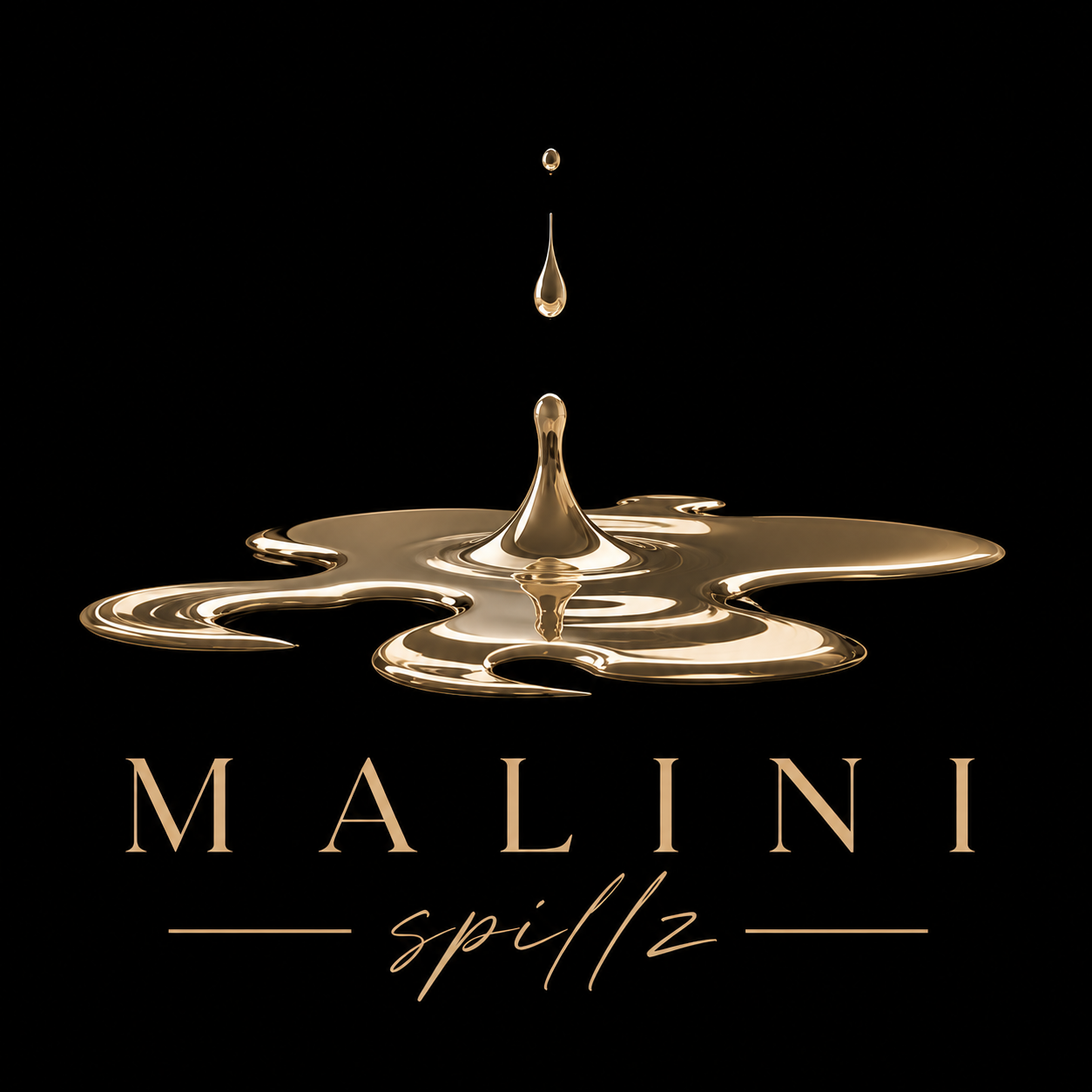 Malini Spillz: a glossy gold pour on black